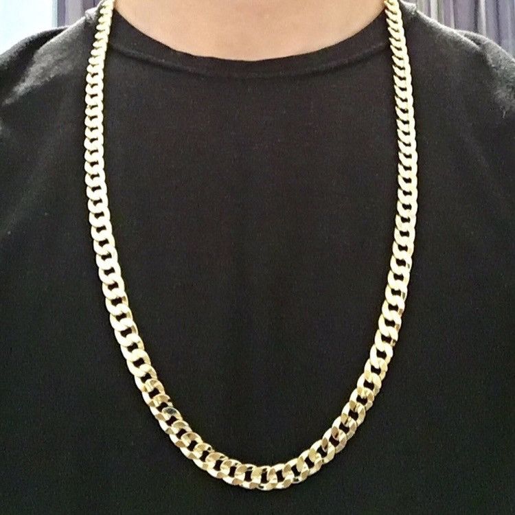 Jewelry Gold Chain Cuban Link Curb Necklace 30in 10mm Size ONE SIZE - 1 Thumbnail