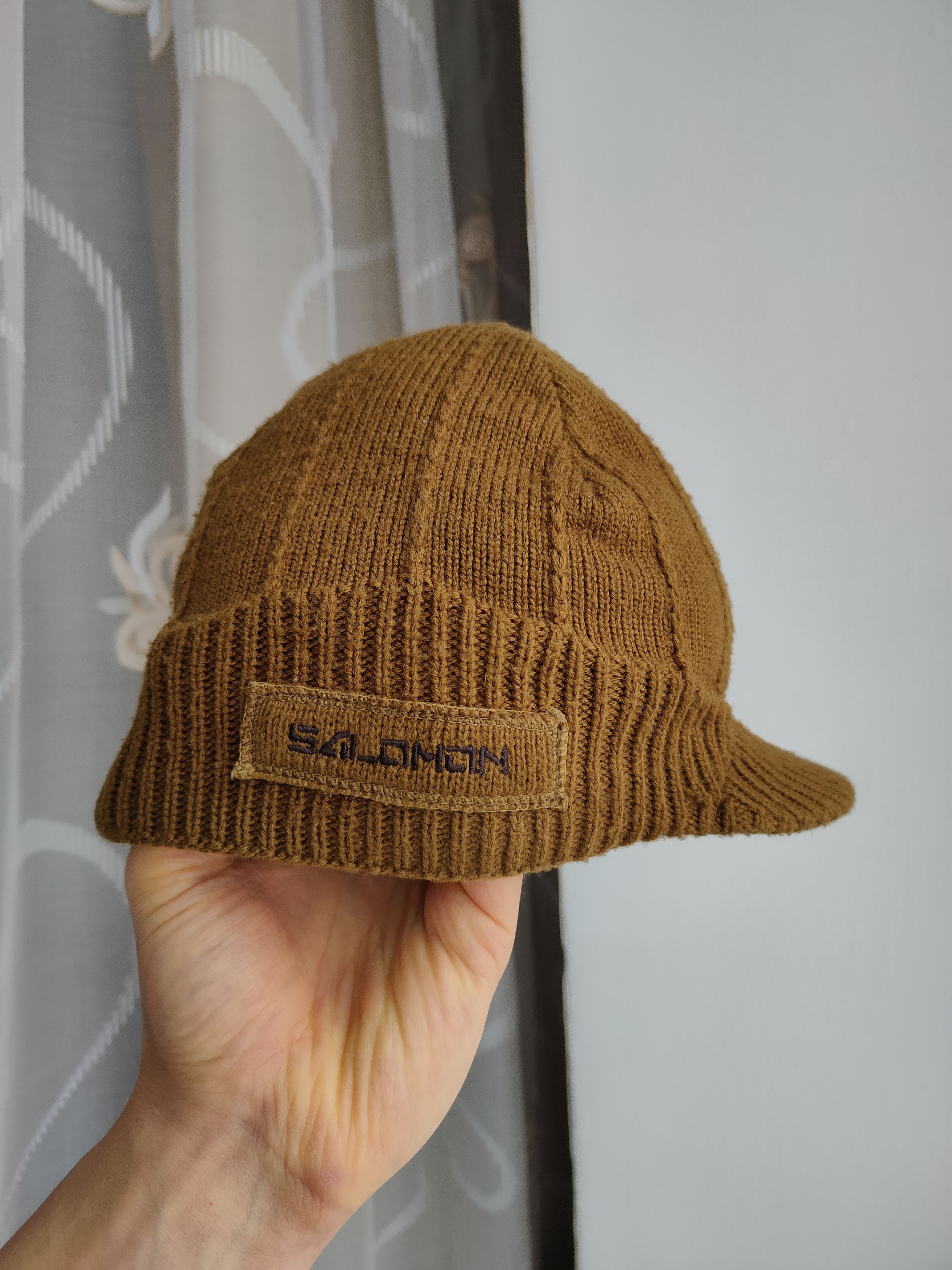 Salomon Vintage Y2K Salomon Knitted Beanie Hat With Visor Size ONE SIZE - 3 Thumbnail