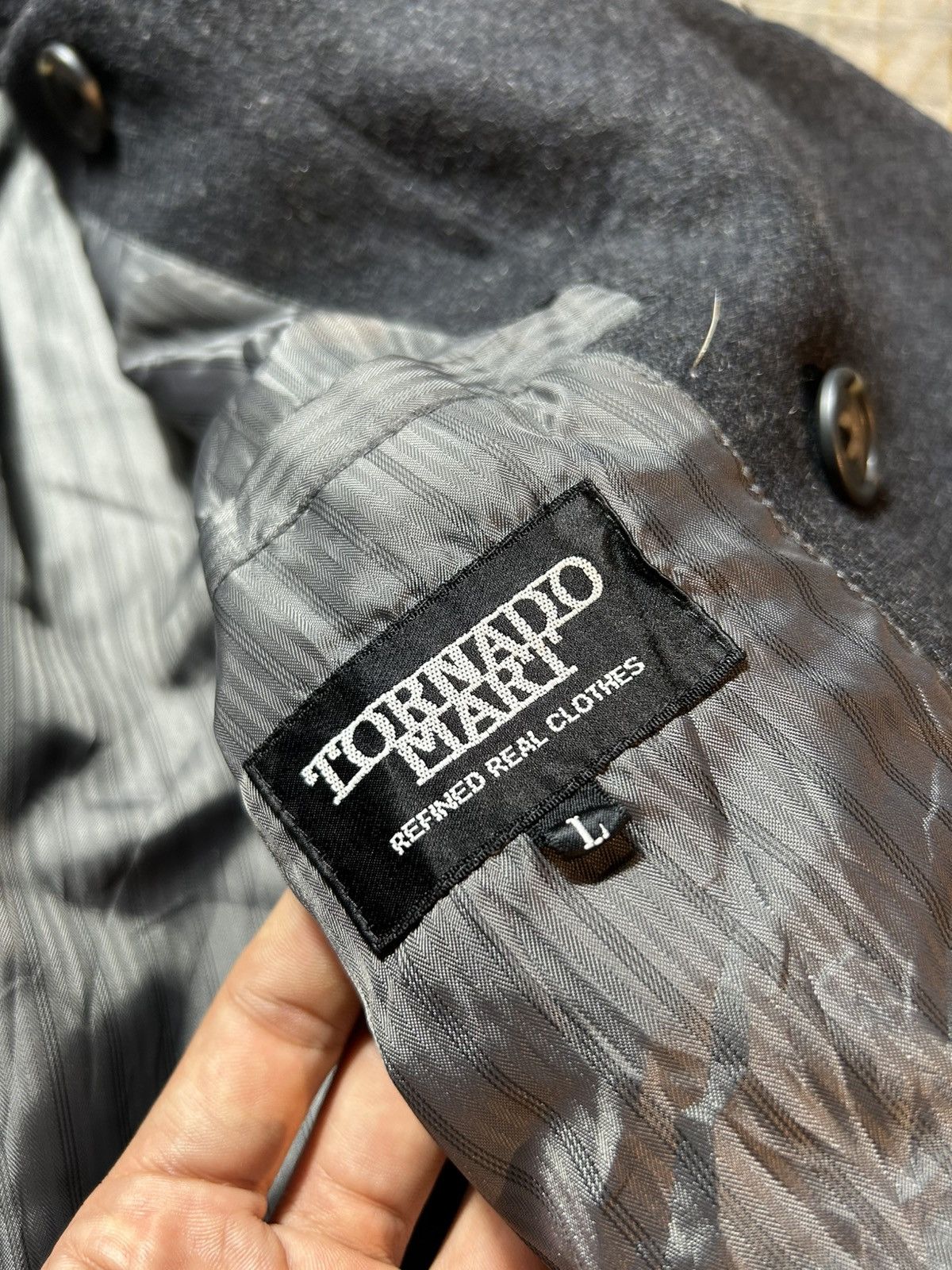 Tornado Mart Tornado Mart Japan Double Breasted Wool Coat Size L / US 10 / IT 46 - 15 Thumbnail