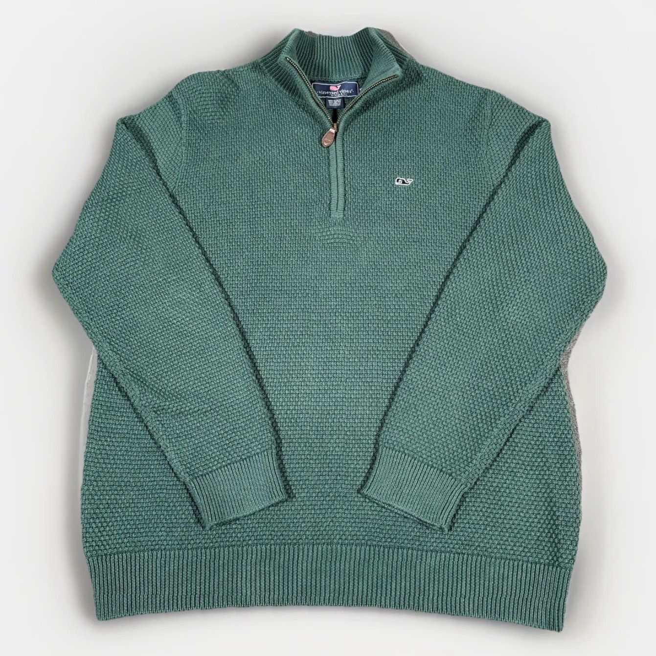 Vineyard Vines Vineyard Vines Sweater Mens Medium Green Quarter Zip Seed Stitch Fisherman Nautical Size US M / EU 48-50 / 2 - 2 Thumbnail