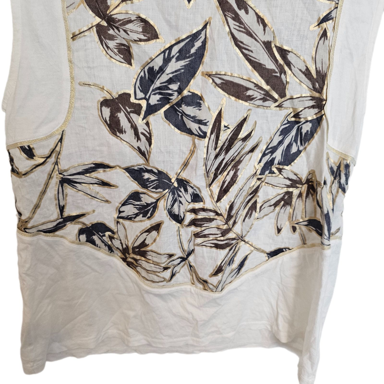 J.Crew J Crew Womens Floral Metallic Tank Top Size S Leaf Print Size S / US 4 / IT 40 - 3 Thumbnail