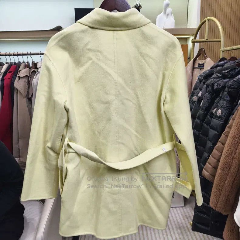 Hermes Hermes Pastel Yellow Cashmere Tie Front Jacket Size XS / US 0-2 / IT 36-38 - 2 Thumbnail