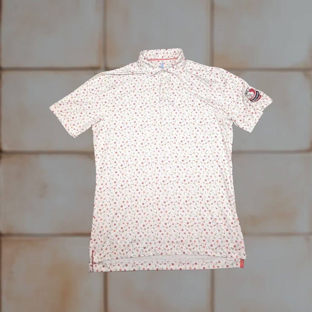 johnnie-O johnnie-O Featherweight Polo Shirt Mens Small Cocktail Print Party Golf UPF 50 Size US S / EU 44-46 / 1 - 1 Thumbnail