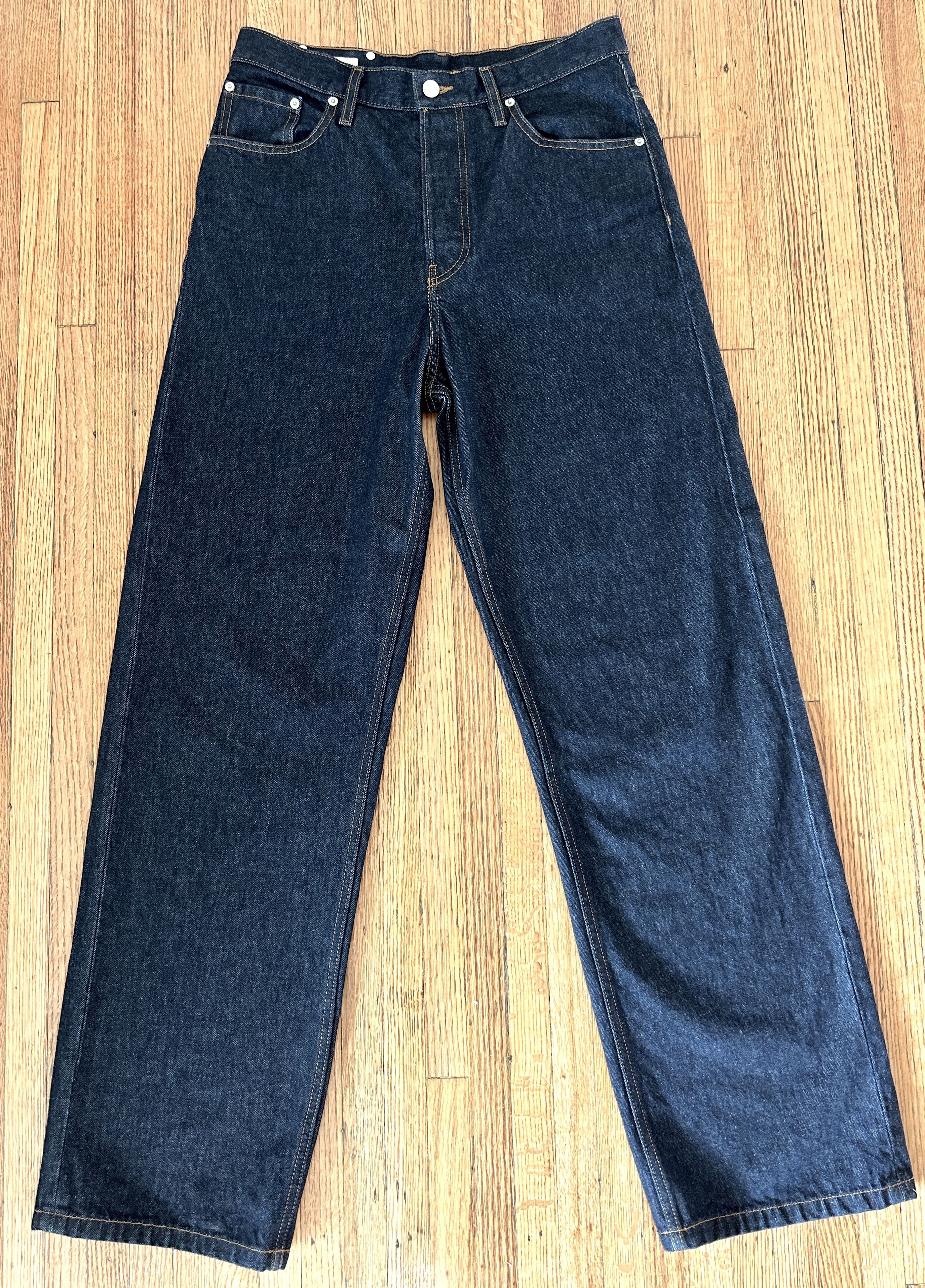 Dries Van Noten Indigo Wide-Leg Jeans Raw Denim | Grailed