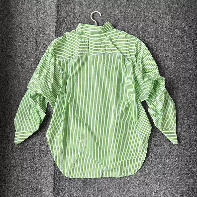 Balenciaga Balenciaga size 34 Women's Green Striped Loose Fit Shirt Size S / US 4 / IT 40 - 2 Thumbnail