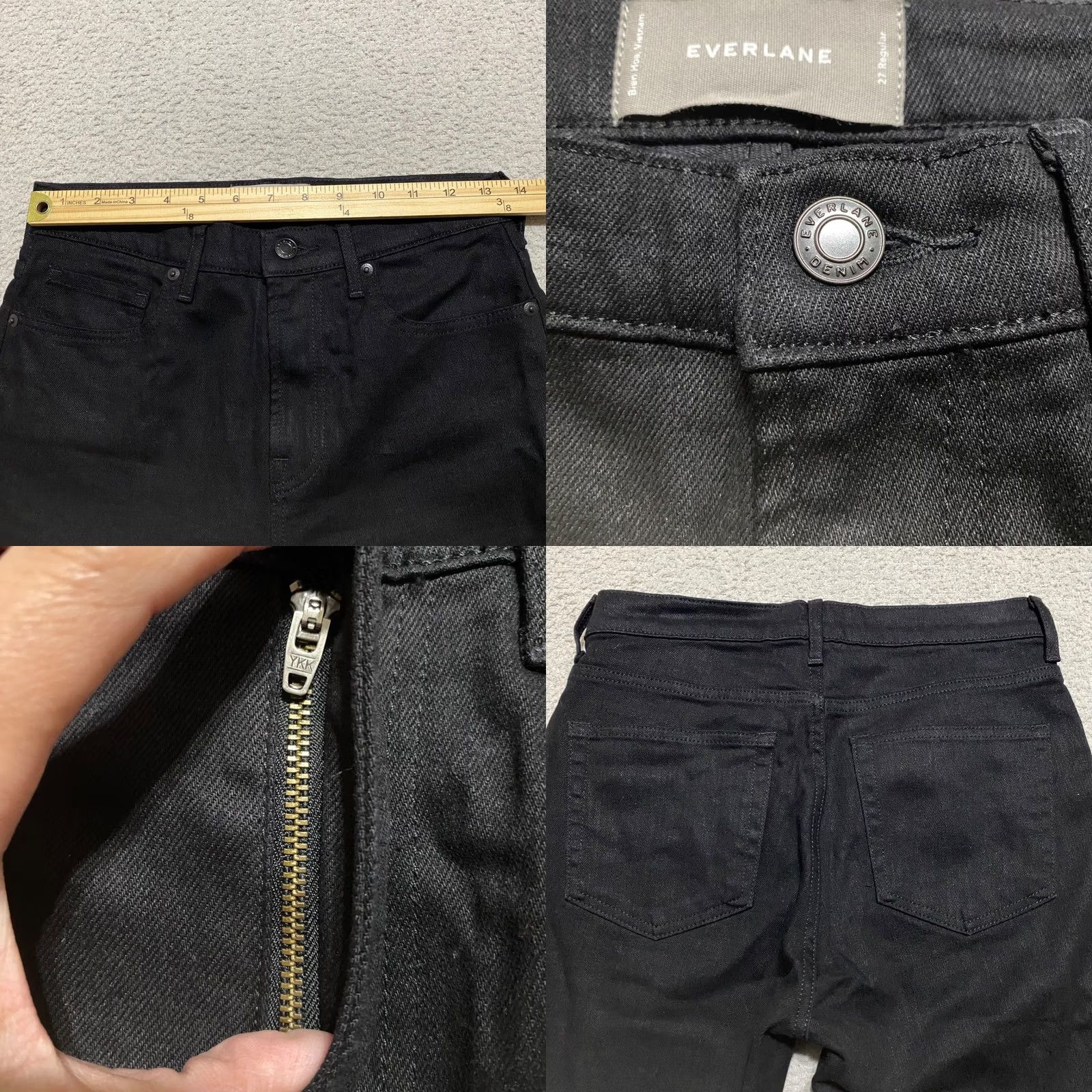Everlane Everlane Jeans Black Dark Wash Bootcut High Rise 27 in. Denim Crop 5-Pocket Regular Womens Size 27" / US 4 / IT 40 - 8 Thumbnail