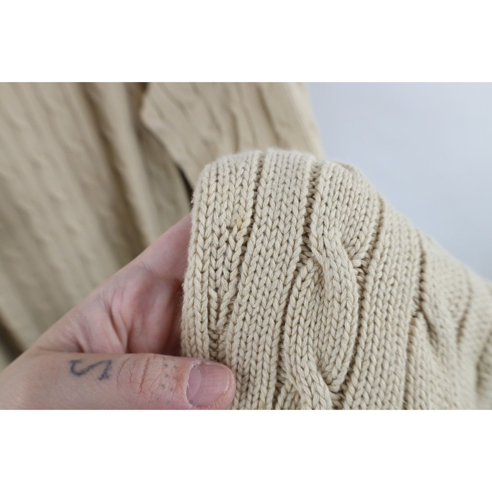 Polo Ralph Lauren Vintage 90s Ralph Lauren Chunky Cotton Cable Knit Sweater Size US XXL / EU 58 / 5 - 6 Thumbnail