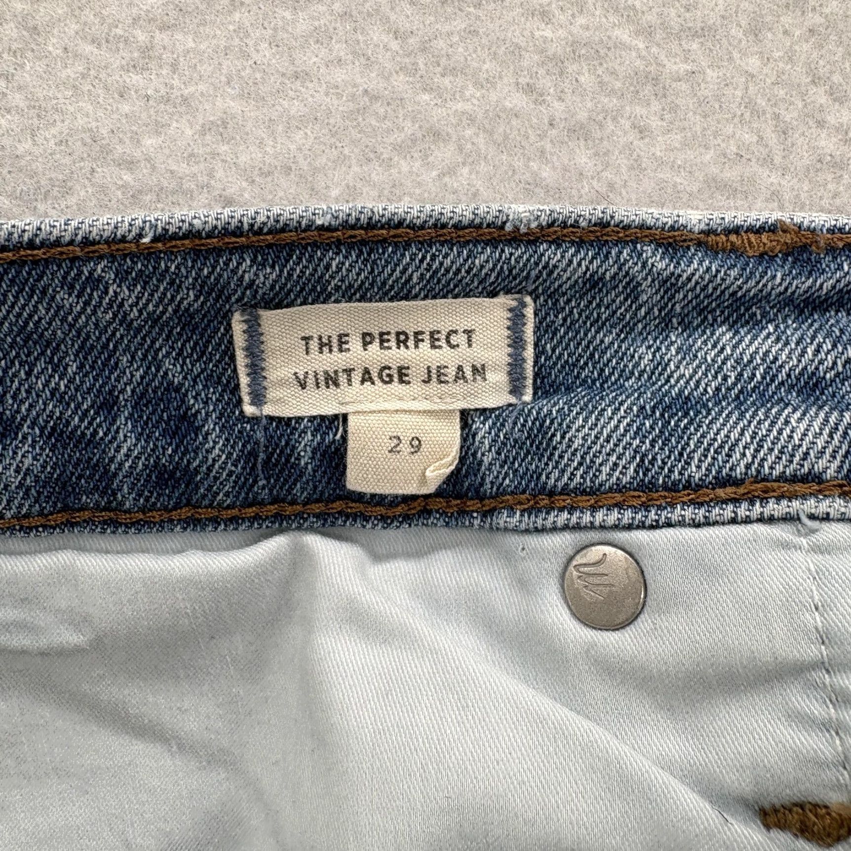 Madewell Madewell Jeans Womens 29 Blue Medium Wash High Rise Cropped Slim 5-Pocket Denim Cotton Spandex Zip Fabric Size 29" - 5 Thumbnail