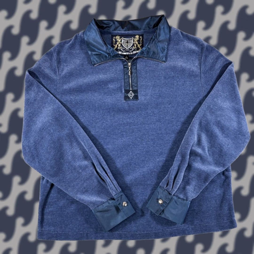 Velour VINTAGE ST. JOHN Sport Marie Gray 3-Piece Track Suit Blue Velour S Women Size S / US 4 / IT 40 - 1 Thumbnail
