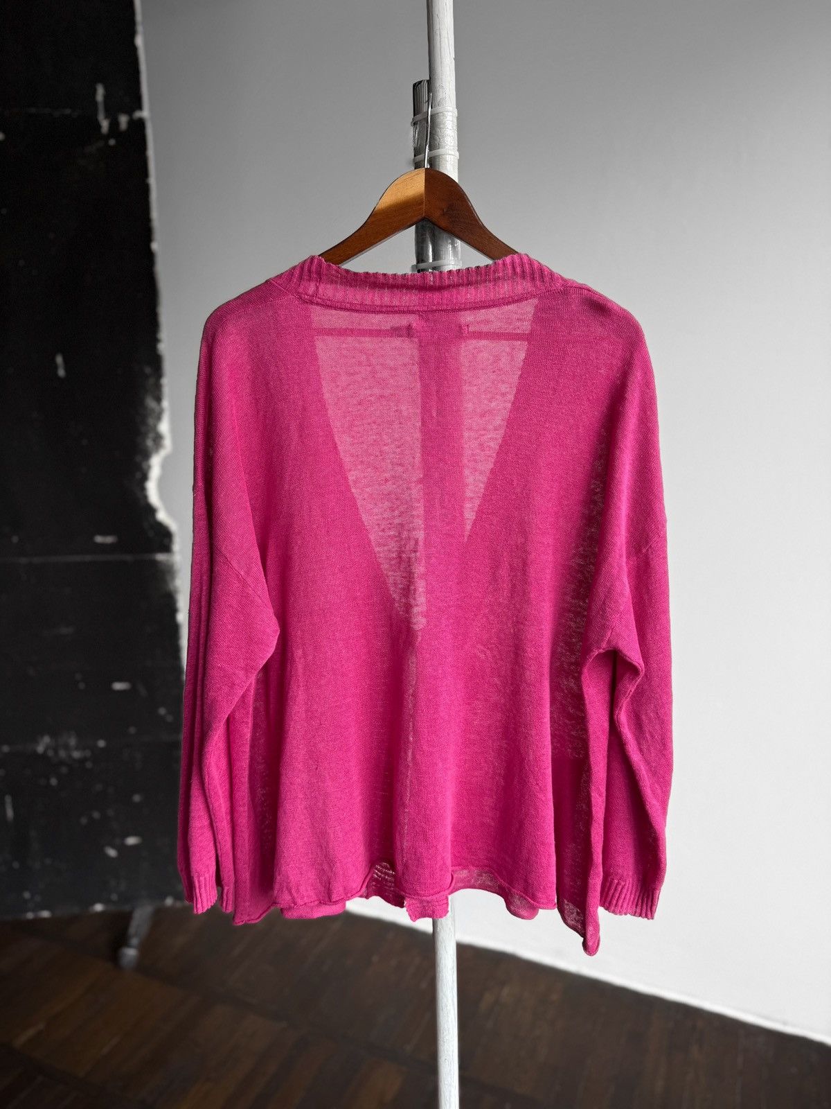 Gudrun Sjoden Gudrun Sjoden Womens Pink Long Sleeve Linen-Blend Cardigan Size L / US 10 / IT 46 - 2 Thumbnail