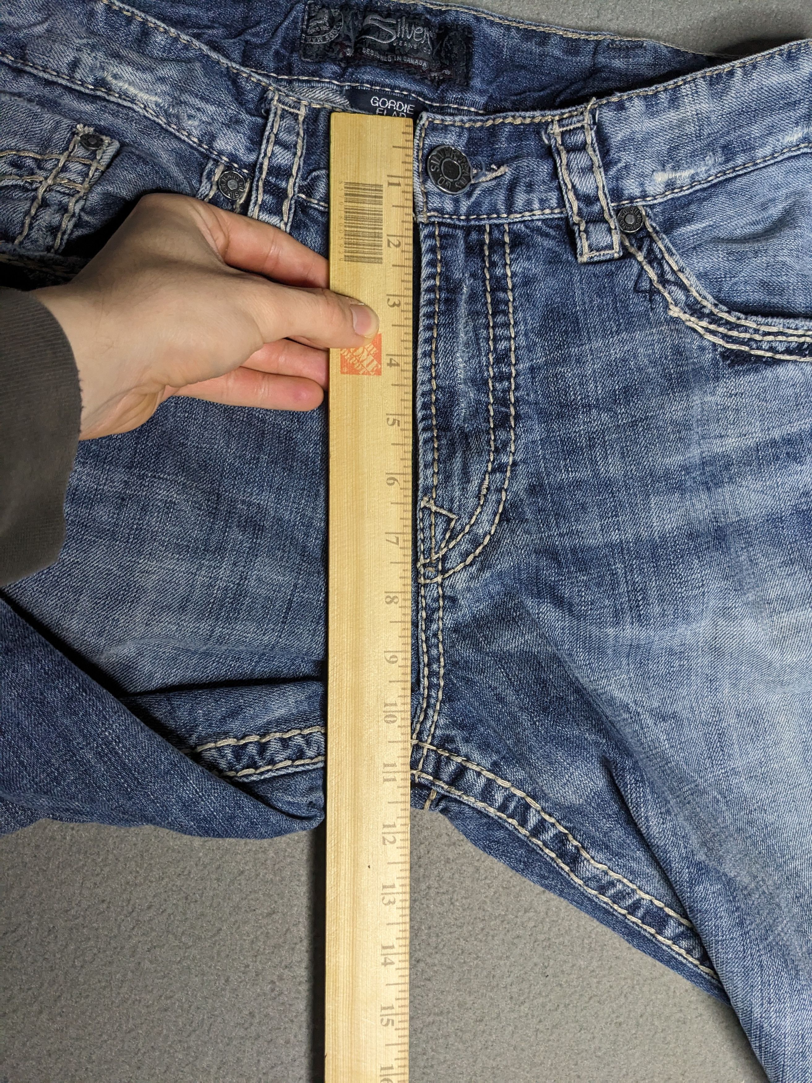 Silver Jeans Co. VTG Silver Jeans 35x33 Grodie Flap Thick Stitch Denim Y2K Size US 35 - 18 Thumbnail