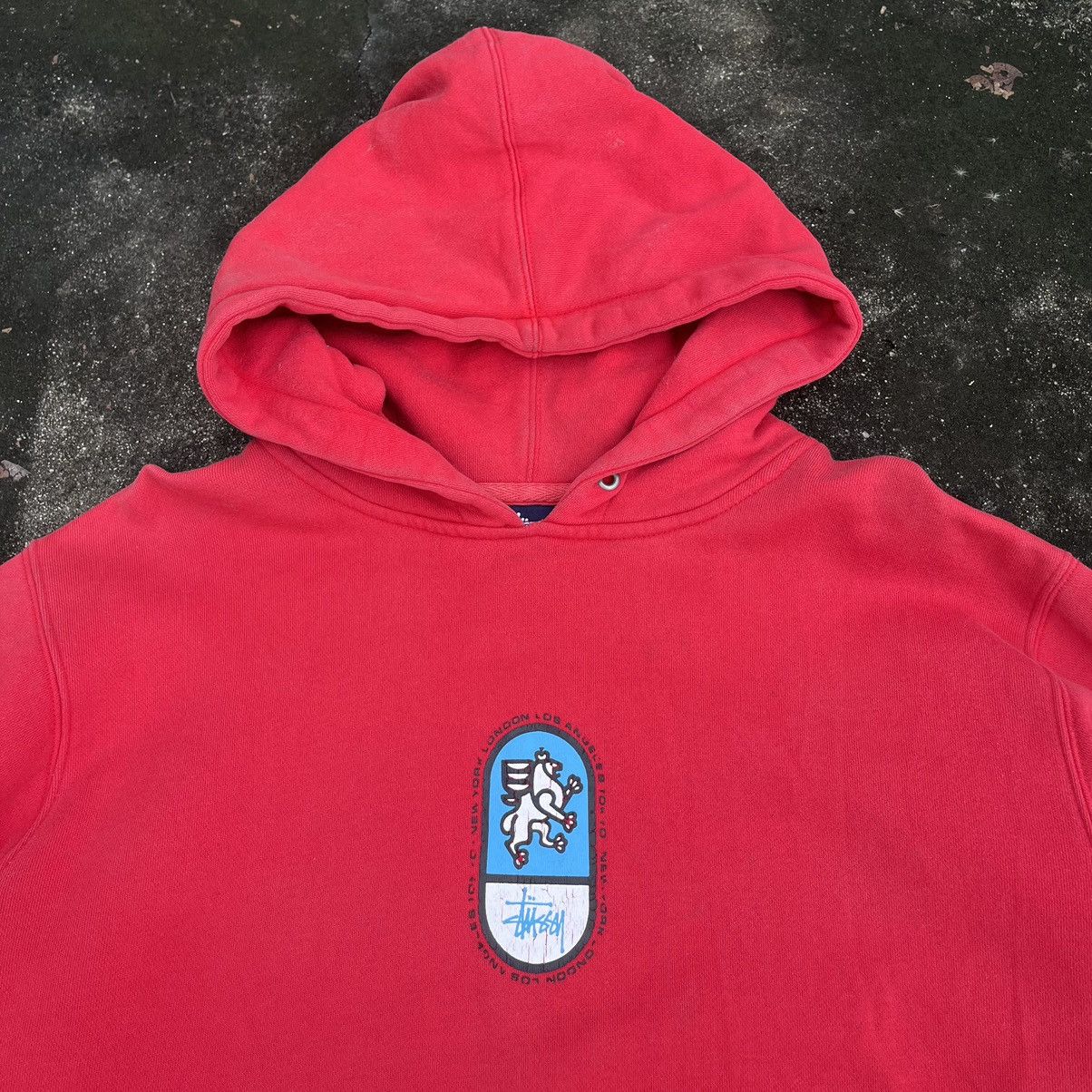 Stussy × Vintage Vintage 90s Stussy Lion Wing London NY LA Hoodie Size US M / EU 48-50 / 2 - 1 Thumbnail