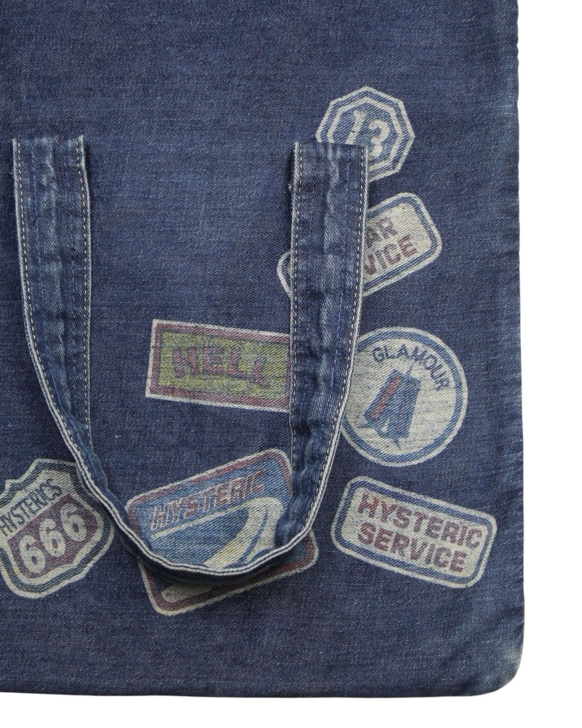 Hysteric Glamour 2000S HYSTERIC GLAMOUR PATCHED DENIM TACTICAL TOTE BAG Size ONE SIZE - 5 Thumbnail