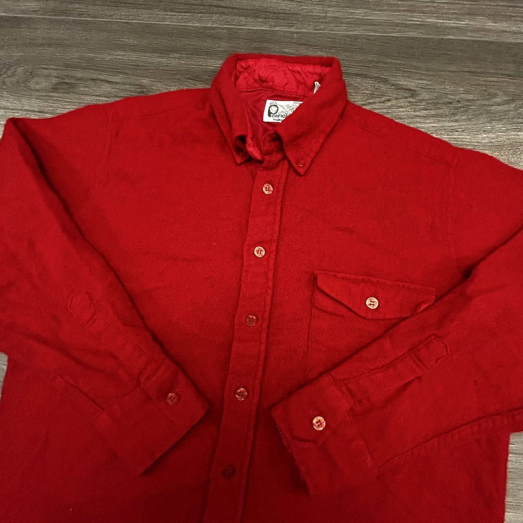 Penfield VINTAGE Enfield Shirt Mens L Red Wool Flannel Button-Up Pockets 70s Outdoor Winter Size US L / EU 52-54 / 3 - 5 Thumbnail