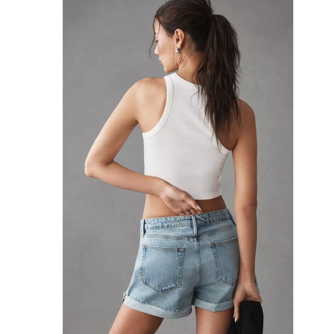 Anthropologie NWT ANTHROPOLOGIE Frame Le Grand Garcon Shorts $198 Denim Size 31" - 4 Thumbnail