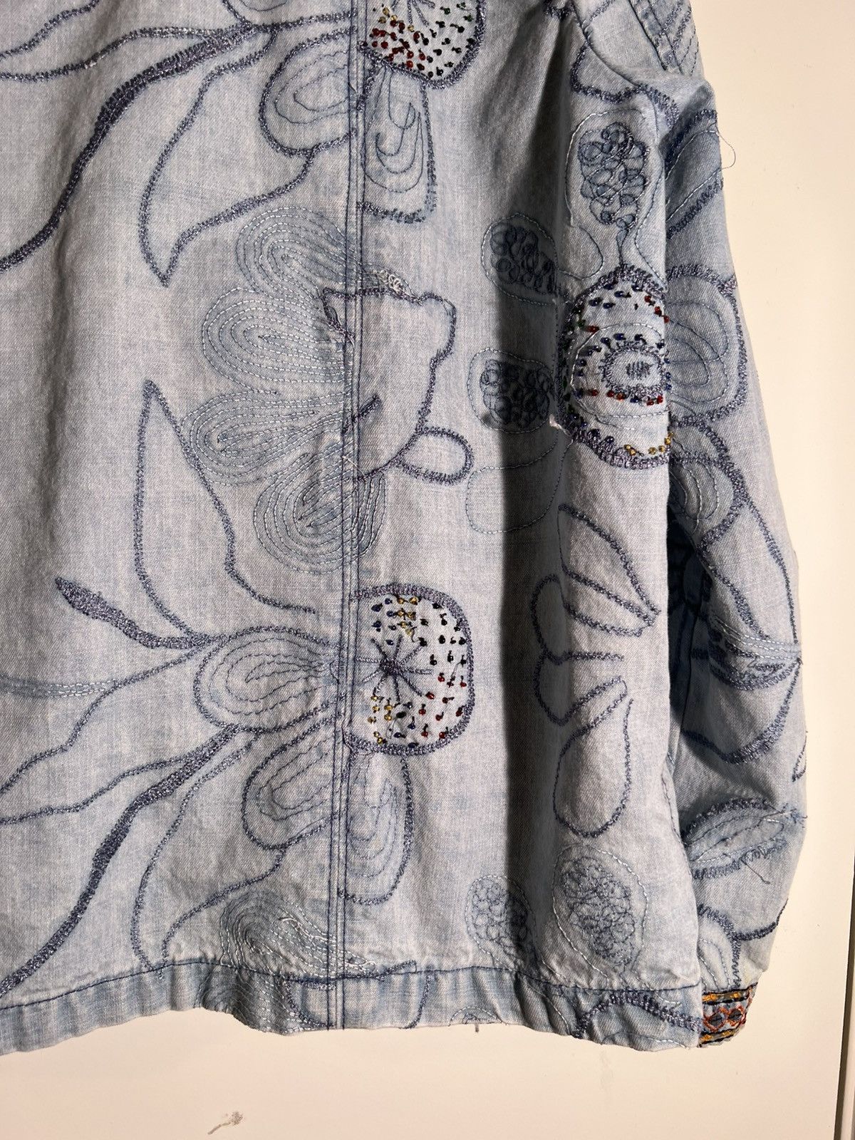 Vintage Y2K 2000’s Vintage Chico’s Floral Denim Retro Indie Jacket Size S / US 4 / IT 40 - 7 Thumbnail