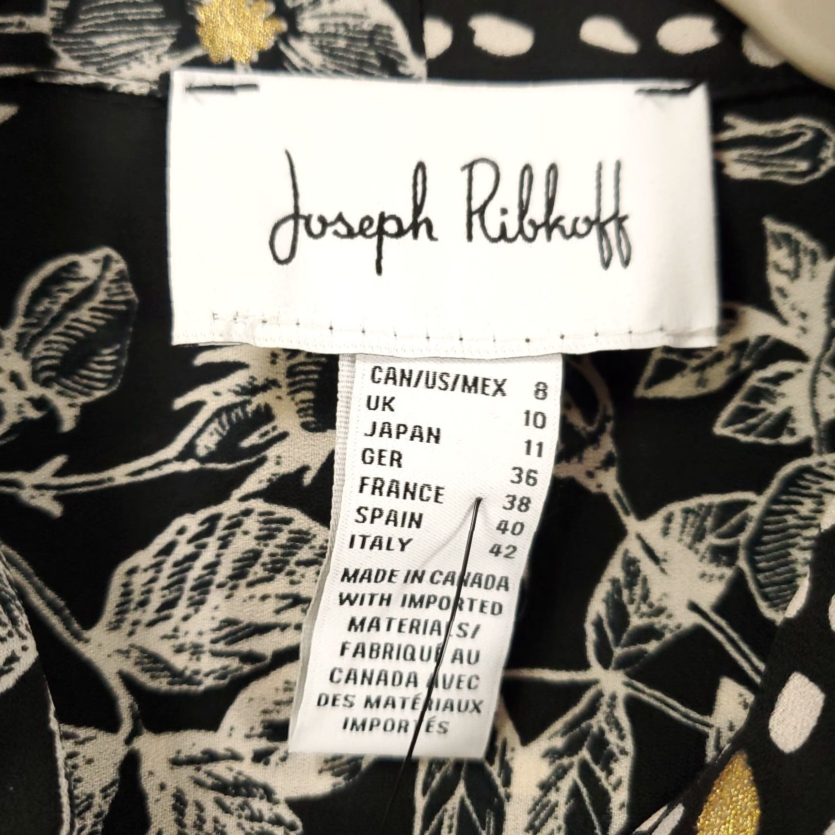 Joseph Ribkoff Joseph Ribkoff Blouse Womens 8 Black Floral Polka Dot Mixed Print Size M / US 6-8 / IT 42-44 - 5 Thumbnail