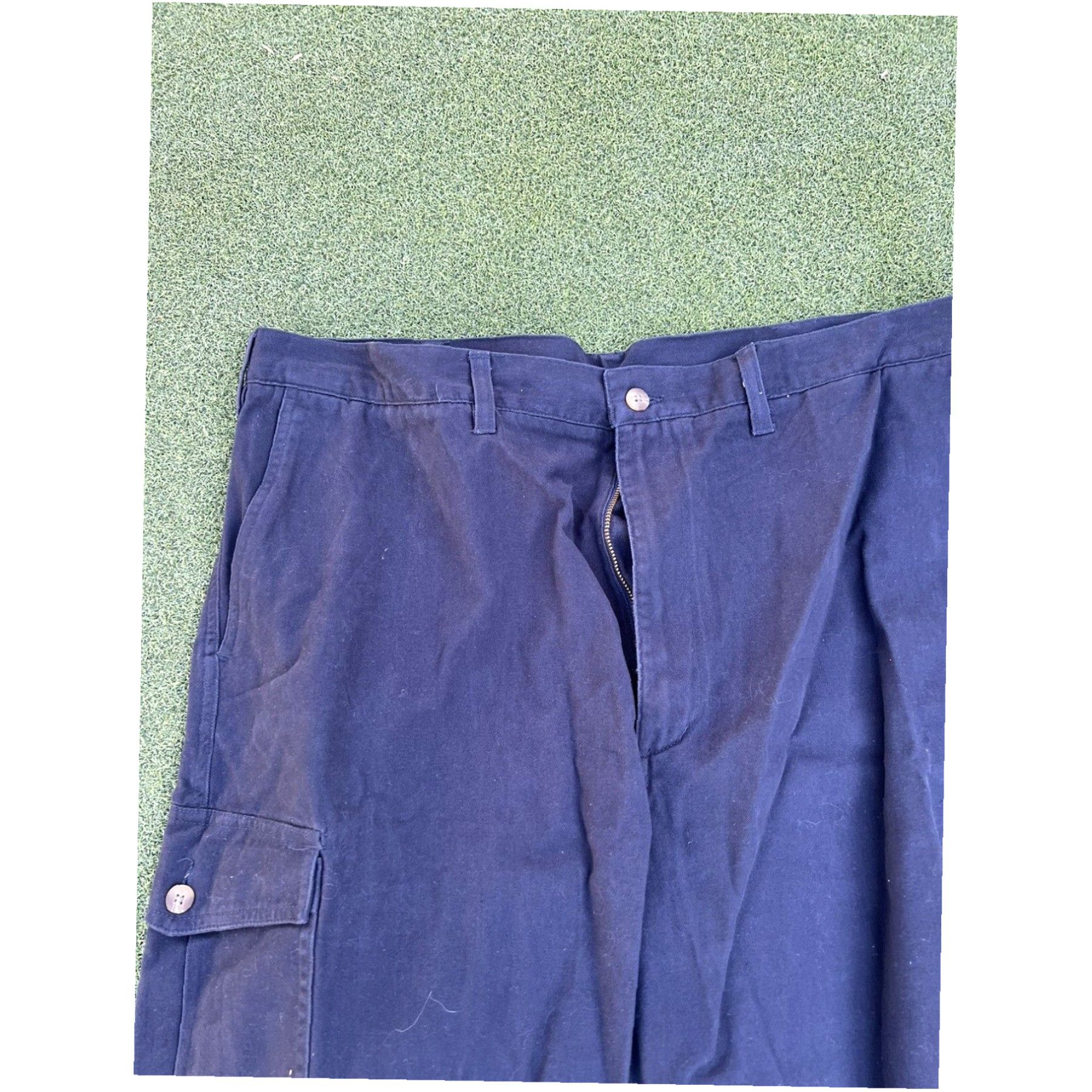 Savane Savane Men’s 40 Waist Blue Solid Cotton Flap Pockets Cargo Shorts Size US 40 / EU 56 - 3 Thumbnail
