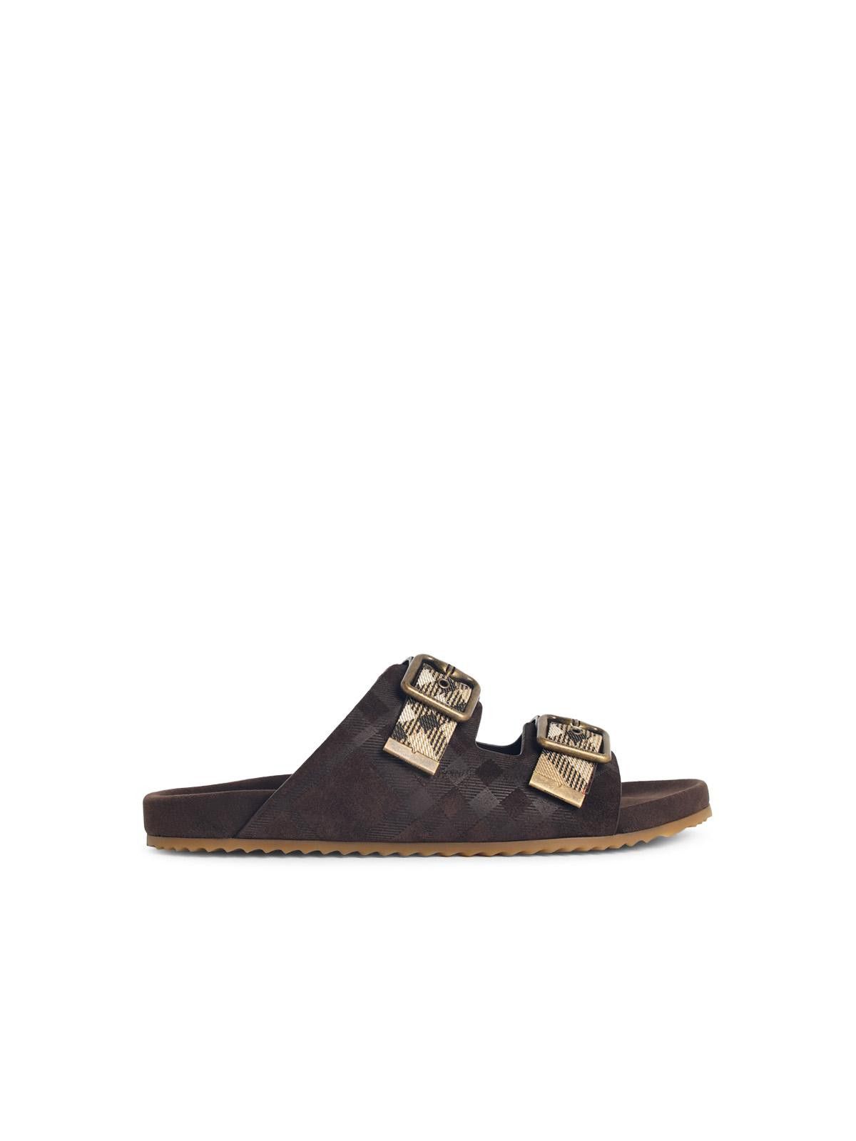 Burberry BURBERRY 'Urchin' Brown Suede Sandals Check Size US 11 / EU 44 - 1 Thumbnail