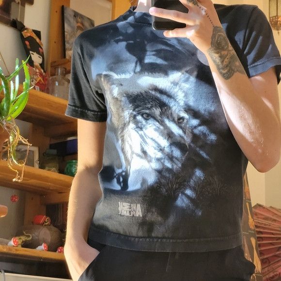 Other Animal Planet Youth Size Wolf Black Tshirt - S Size XS / US 0-2 / IT 36-38 - 2 Thumbnail