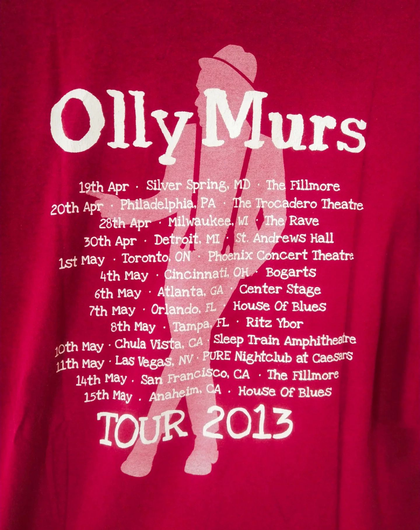 Band Tees Olly Murs Potrait Photo Tour 2013 Music Band Tee Size US L / EU 52-54 / 3 - 5 Thumbnail