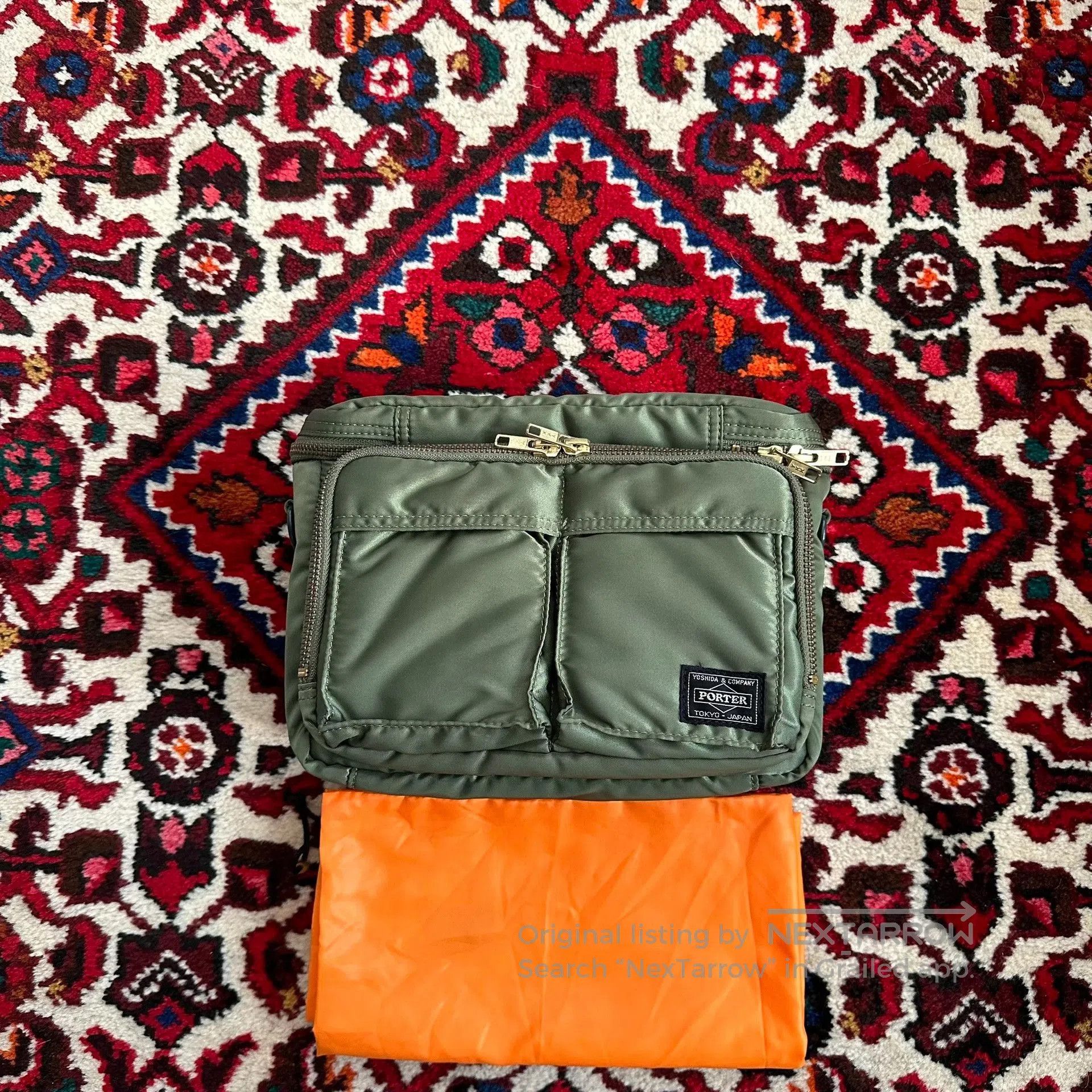 porter tanker camera bag in green.