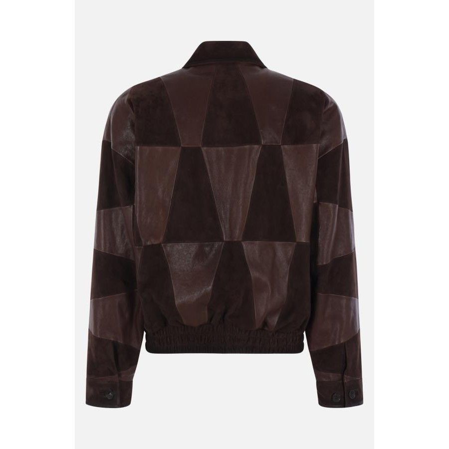 Versace VERSACE Full Zip Patchwork Brown Suede Leather Jacket New & Size US L / EU 52-54 / 3 - 2 Thumbnail