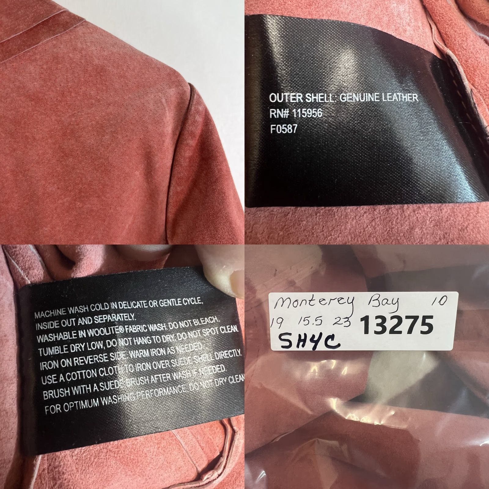 Vintage VINTAGE Monterey Bay Clothing Company Women's Jacket Short Leather Dusty Rose 90s Fall Winter Spring Size L / US 10 / IT 46 - 8 Thumbnail