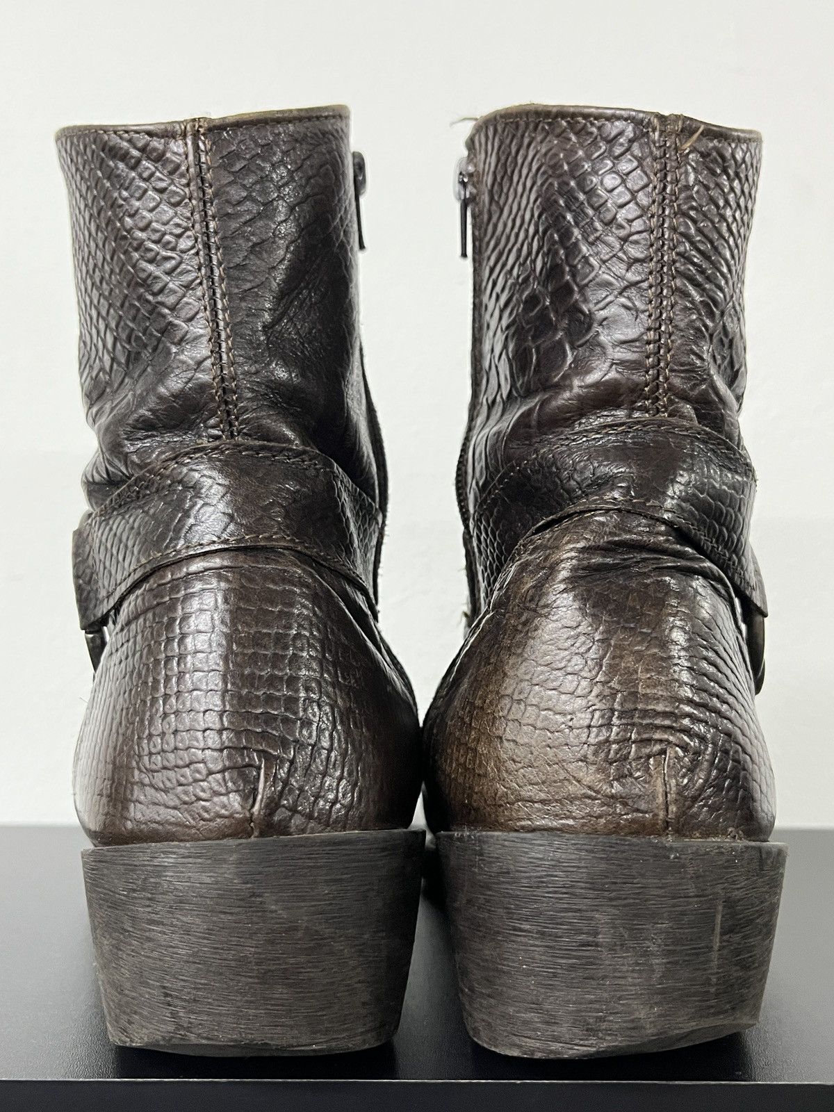 Hedi Slimane Leather Python Harness Boots Saint Laurent Wyatt Inspired Size US 9 / EU 42 - 19 Thumbnail
