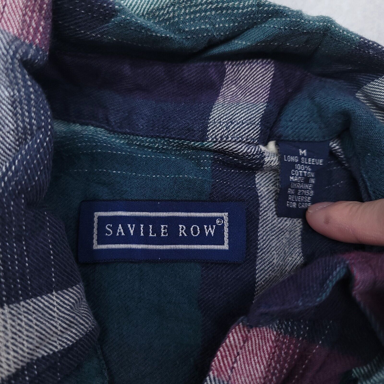 Savile Row Savile Row Madras Flannel Shirt Mens Size M Green Purple Size US M / EU 48-50 / 2 - 3 Thumbnail