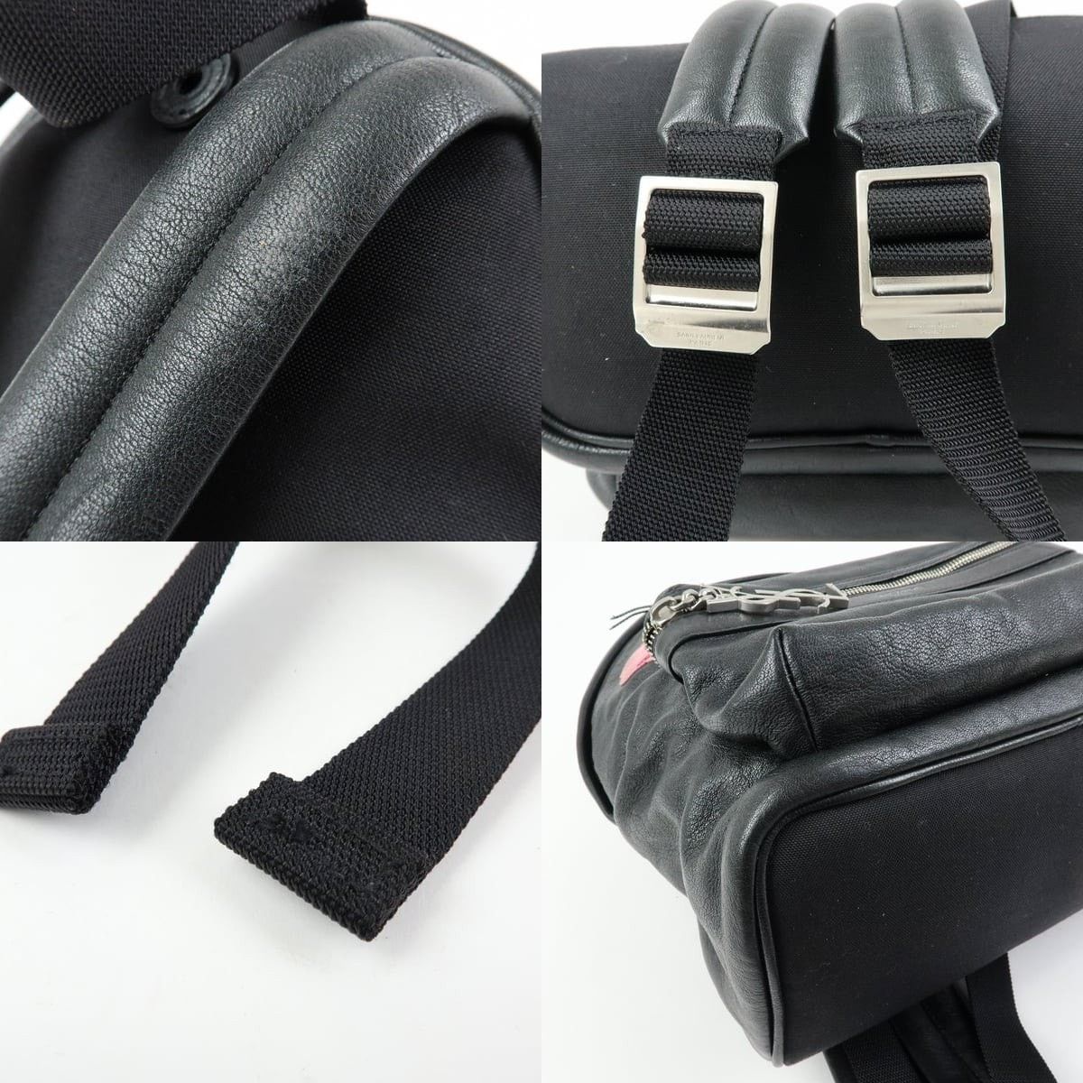 Saint Laurent Paris Saint Laurent City Love Patch Calfskin Backpack Black Size ONE SIZE - 4 Thumbnail