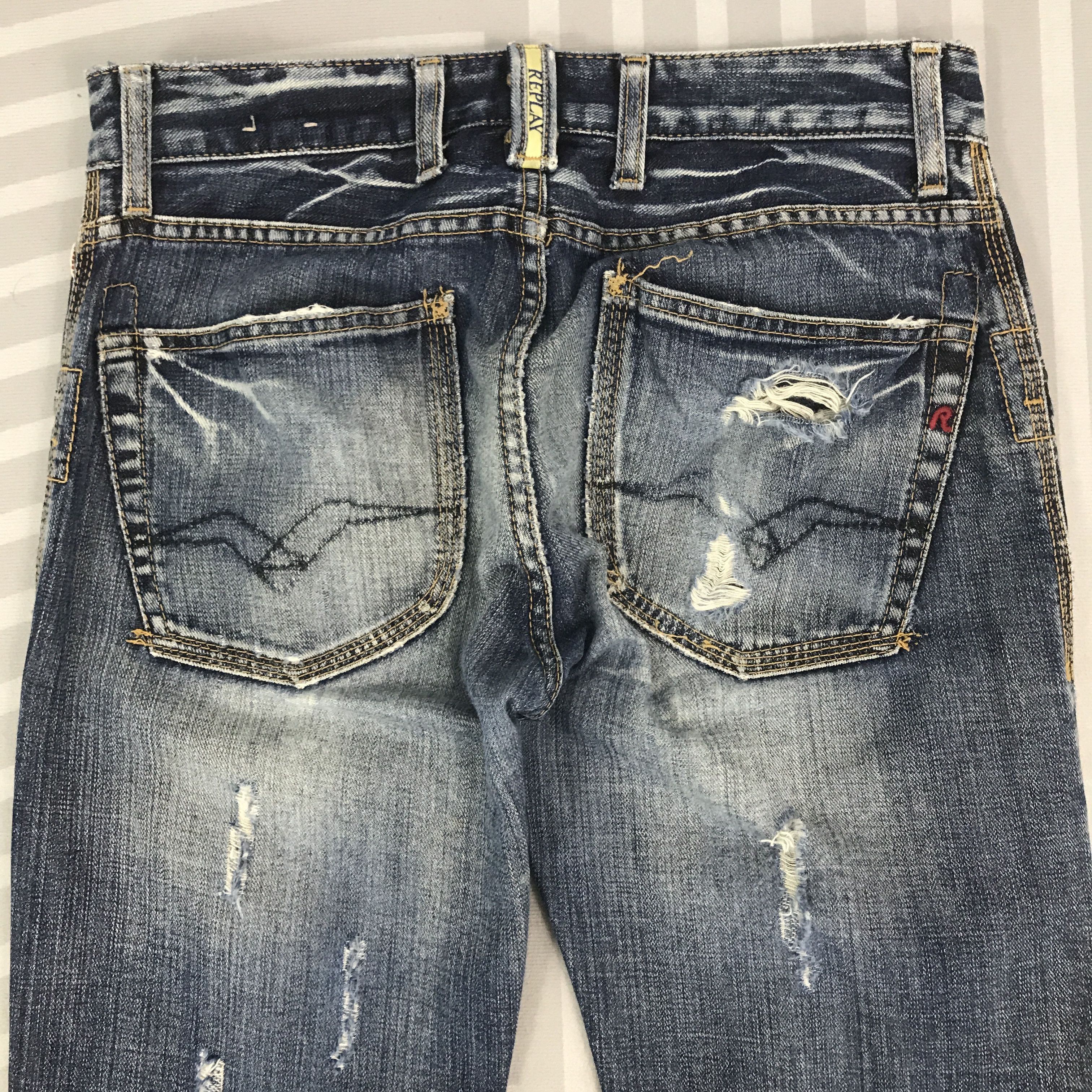 Replay × Vintage Flare Replay Distressed bootcut Denim pants Size US 28 / EU 44 - 5 Thumbnail