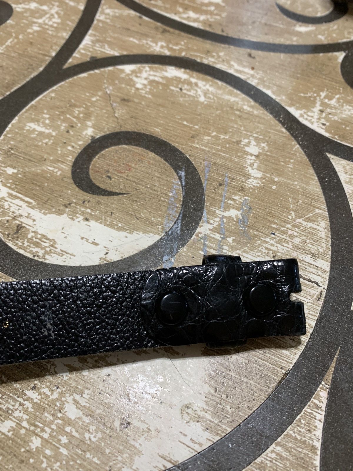 Genuine Leather × Vintage Style Genuine Alligator Vintage belt Size 36 - 5 Thumbnail