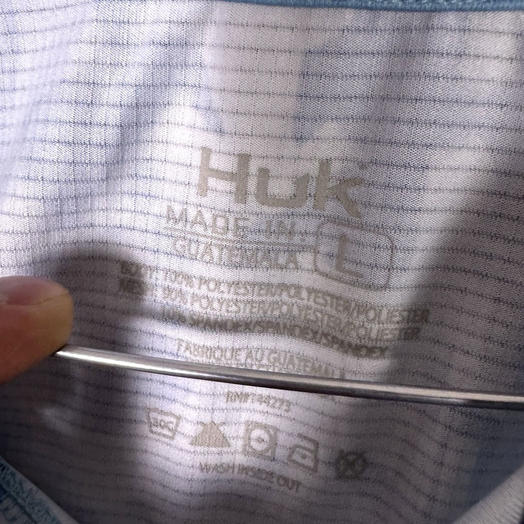 Vintage Huk Camo Fish Print L Hoodie Performance Sweatshirt Mens Blue Size US L / EU 52-54 / 3 - 5 Thumbnail
