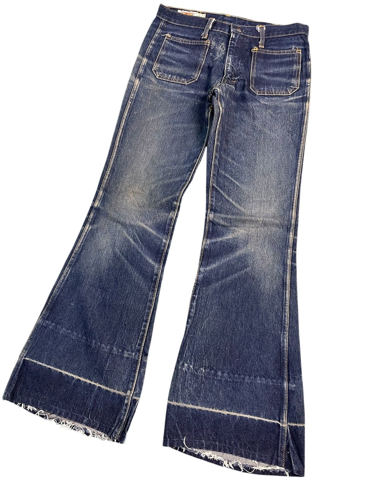 Japanese Brand Vintage 70s Big John Bootcut Flare Jeans Size US 31 - 3 Thumbnail