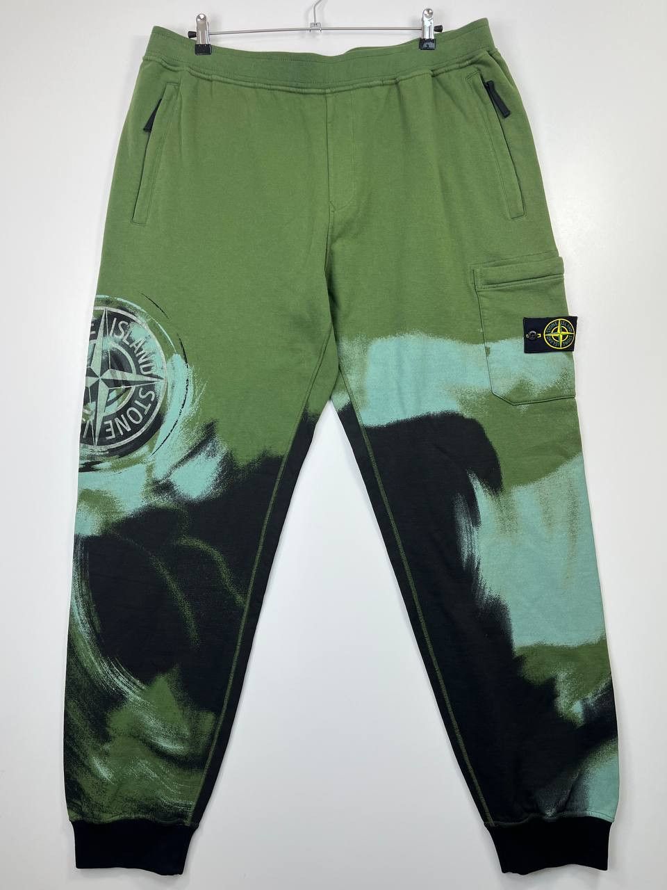 Stone Island Green Graphic Cargo Joggers Compass Patch 3XL