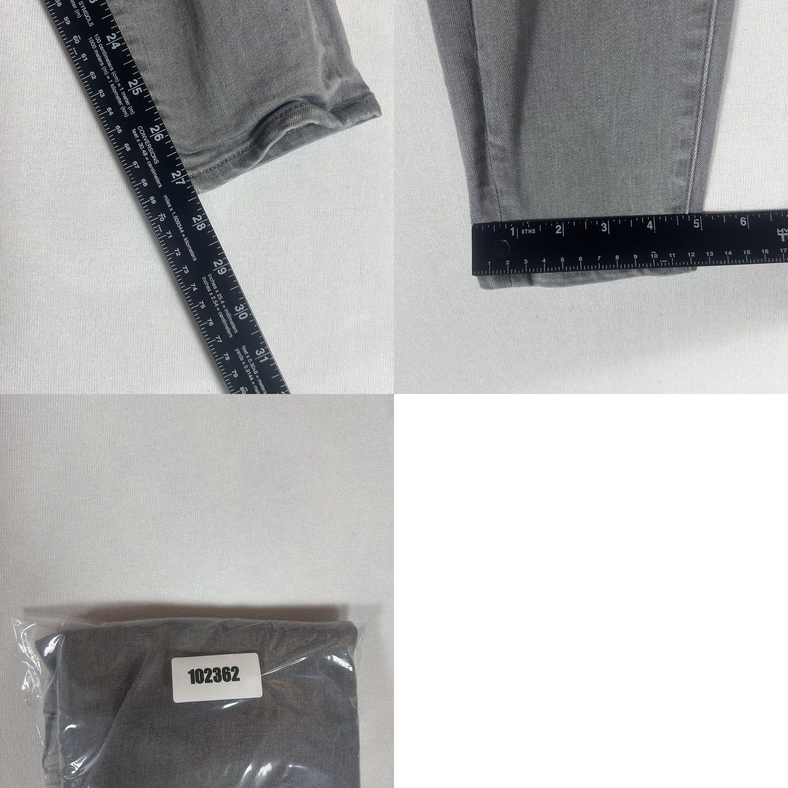 J.Crew J. Crew Mercantile Womens Jeans Skinny Mid Rise 29 Grey Charcoal Wash Denim Pocket 5-Pocket Regular Rise Stretch Cotton Blend Spandex Size 29" - 8 Thumbnail
