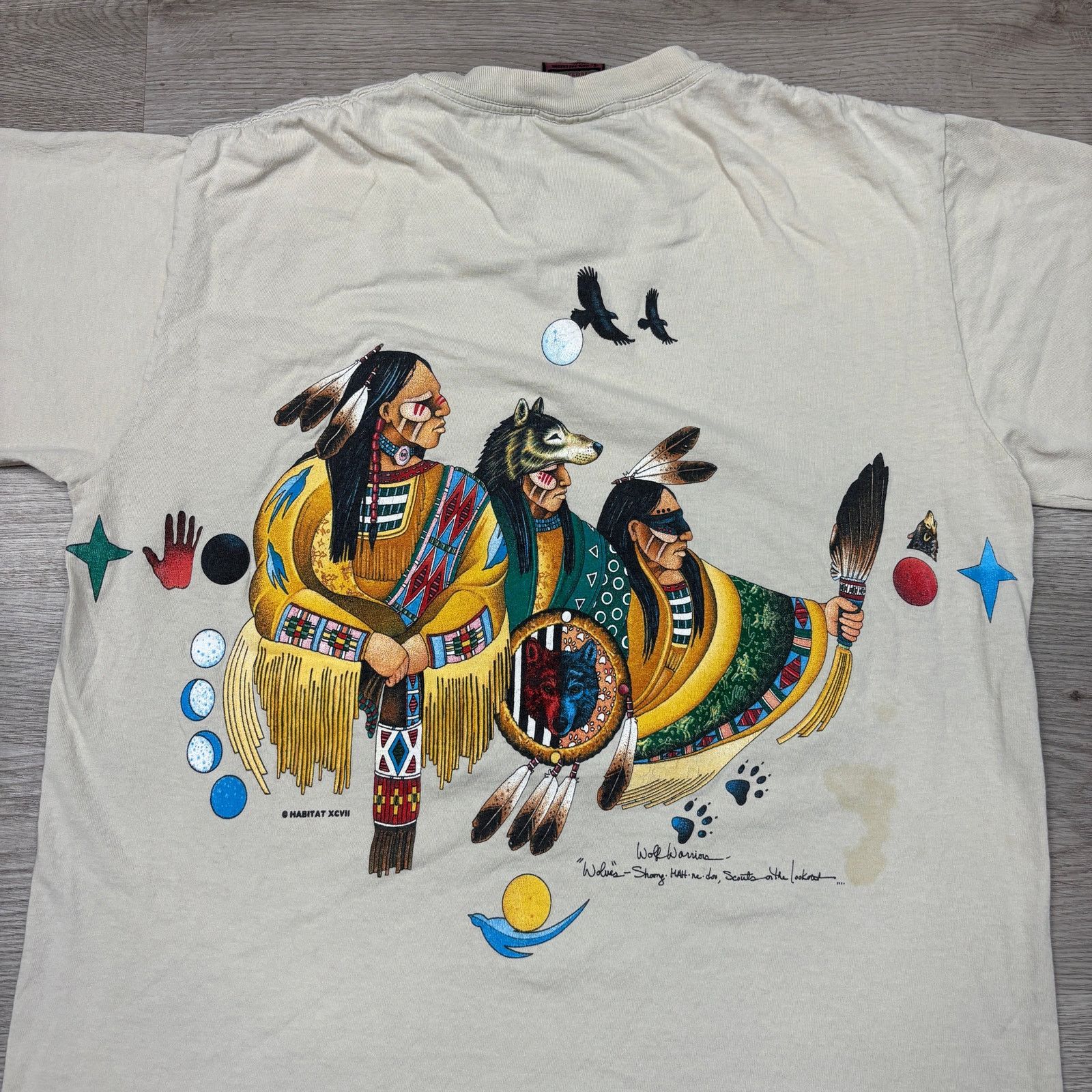 Habitat × Vintage Vintage 90s Habitat Wolf Warriors Lone Pine Shirt Mens Large Size US L / EU 52-54 / 3 - 4 Thumbnail