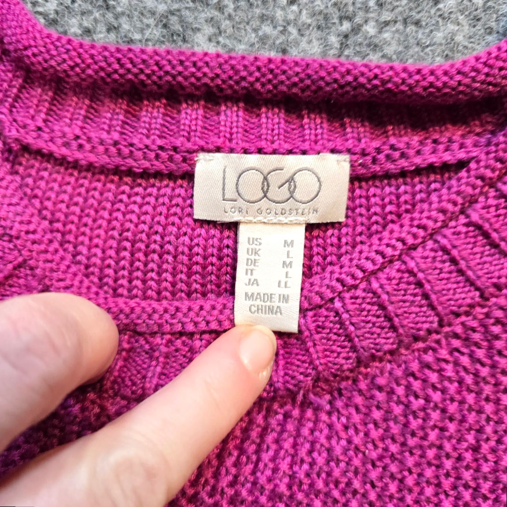 Vintage Logo Lori Goldstein Sweater Womens M Pink Knit Long Sleeve Crew Neck Pullover Basic Casual Workwear Fall Winter Size M / US 6-8 / IT 42-44 - 4 Thumbnail