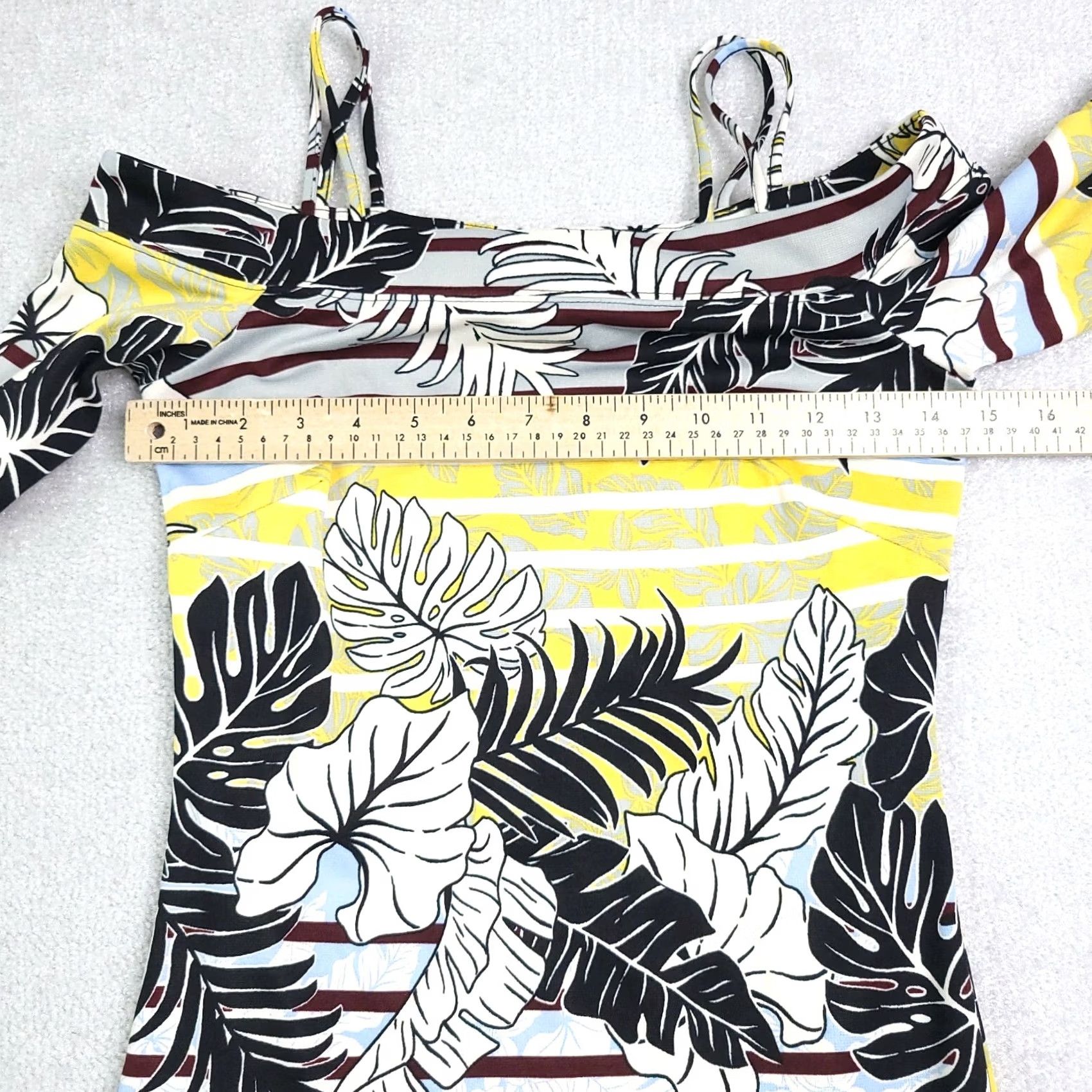H&M H&M Tropical Hawaiian Dress Women's Small Multicolor Off The Shoulder Strappy Dress) Size S / US 4 / IT 40 - 6 Thumbnail