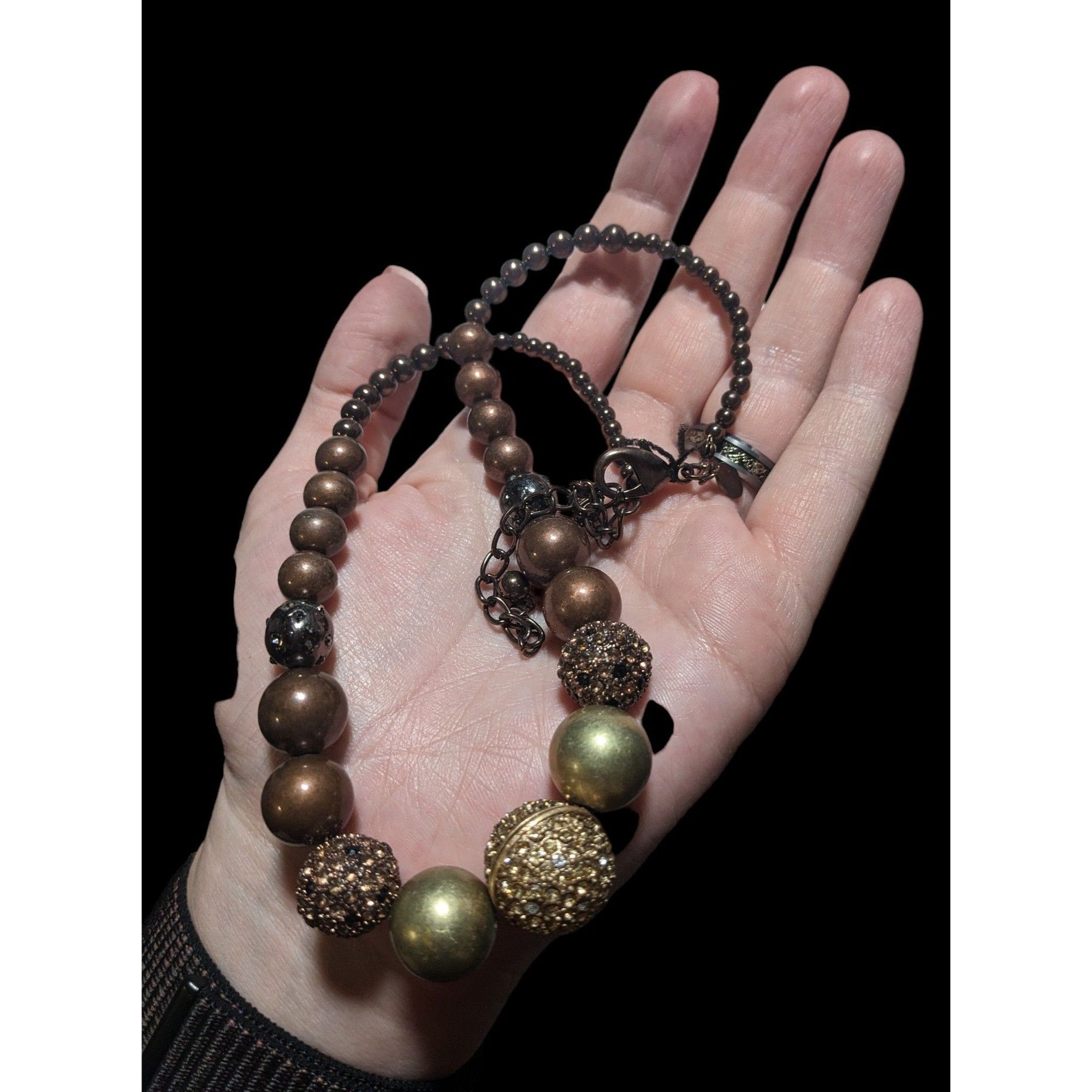 Chicos Chico's Vintage Brown & Gold Beaded Necklace Size ONE SIZE - 4 Thumbnail