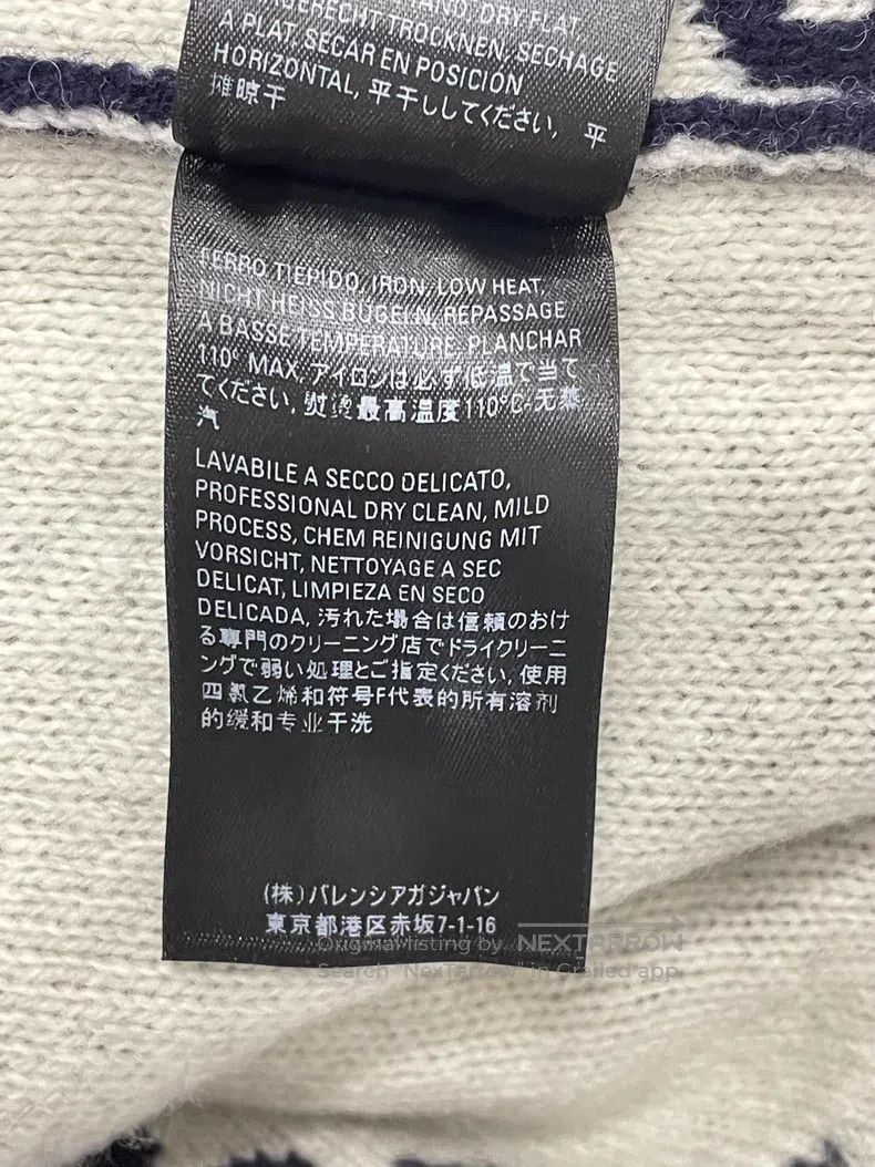 Balenciaga Balenciaga Blue and White Letter Logo Wool Sweater Size US S / EU 44-46 / 1 - 6 Thumbnail