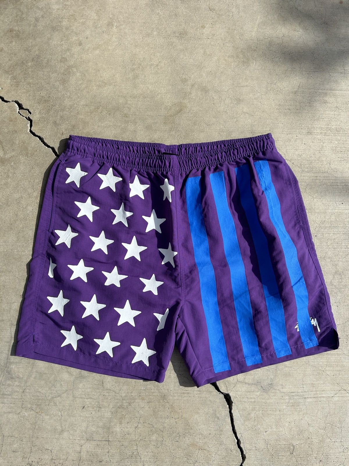 image of Cactus Plant Flea Market x Stussy Catcus Plant Flea Market Stussy Shorts in Purple, Men's (Size 36)