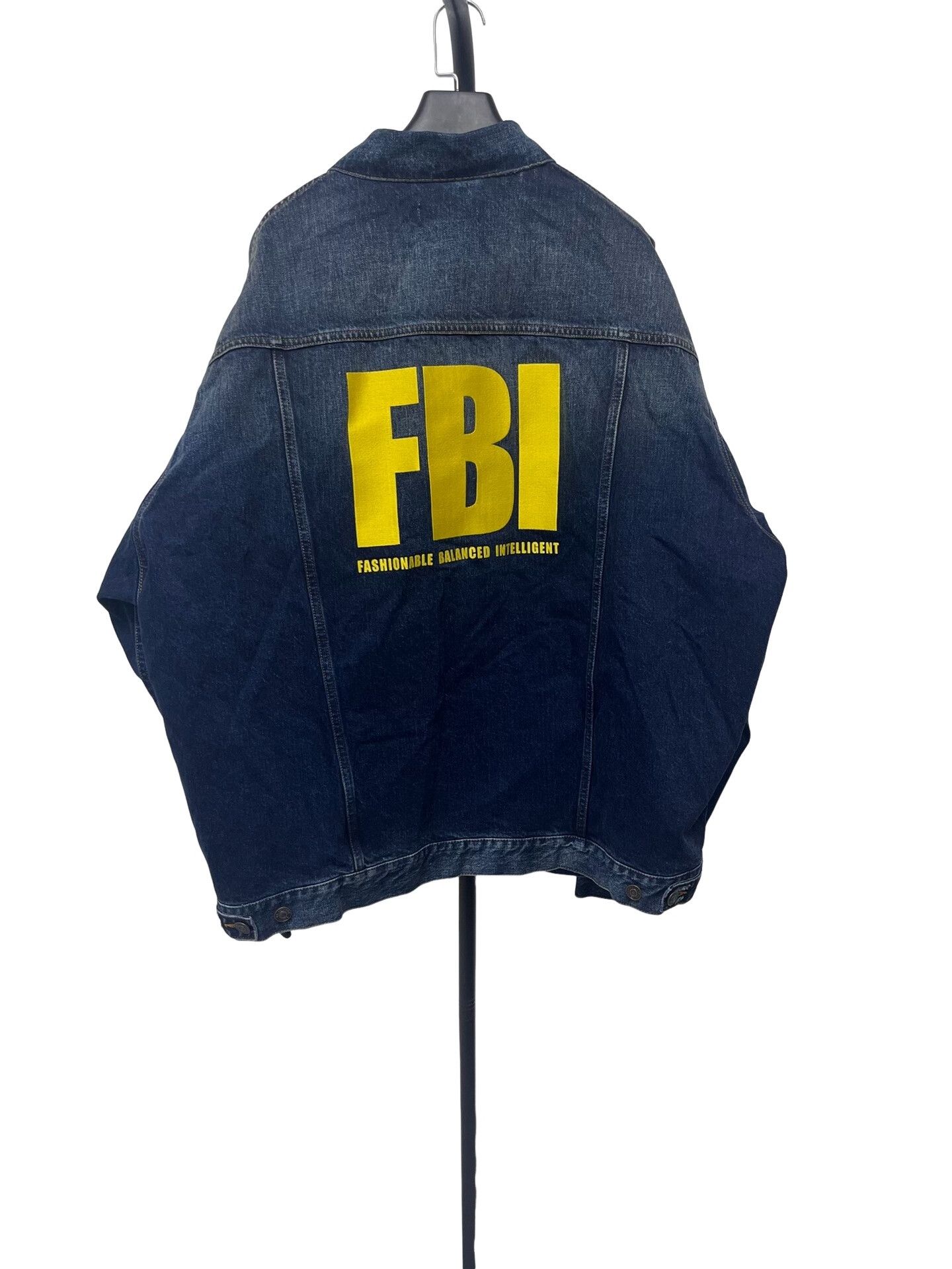 Balenciaga Balenciaga FBI Logo Print Denim Jacket Size 2 Size US M / EU 48-50 / 2 - 1 Thumbnail
