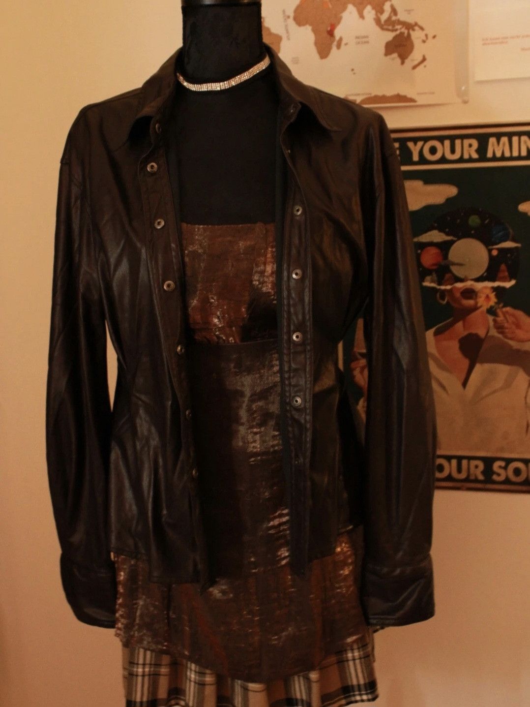 Other Faux leather Jacket grunge goth y2k 90s 80s Size S / US 4 / IT 40 - 3 Thumbnail