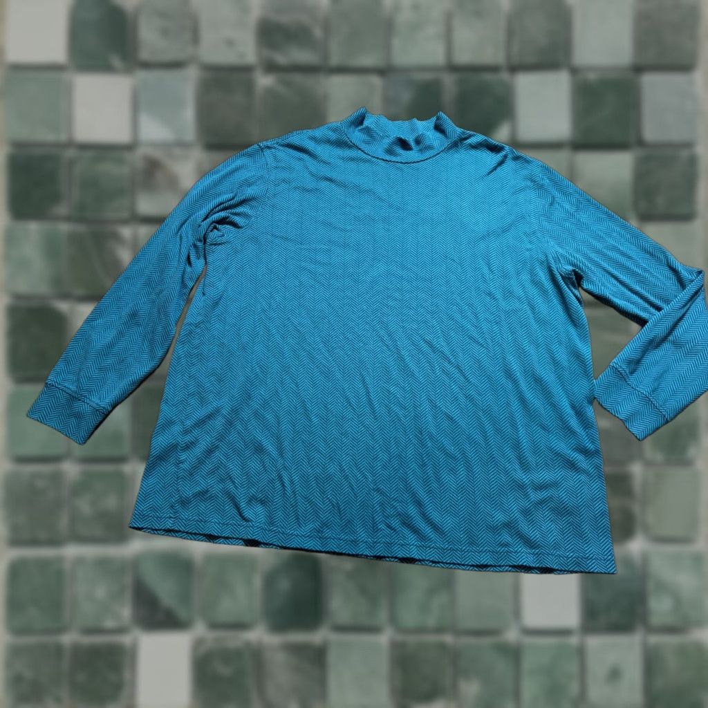 Lands' End Lands' End Shirt Womens XXL Blue Zig Zag Pattern Long Sleeve Top Size XXL / US 16-18 / IT 52-54 - 1 Thumbnail