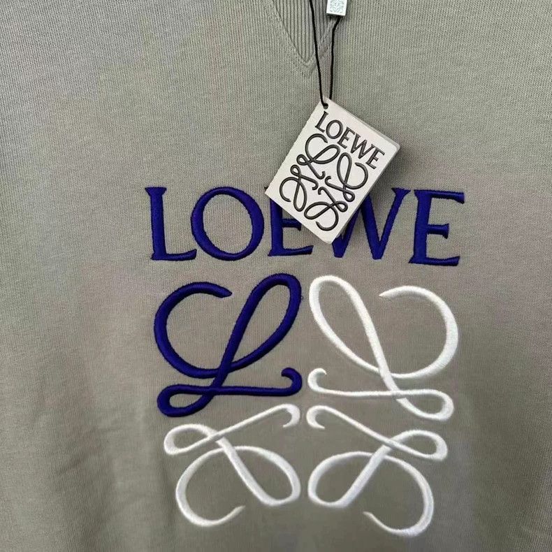 Loewe LOEWE Khaki color matching embroidery logo sweater Size S / US 4 / IT 40 - 3 Thumbnail