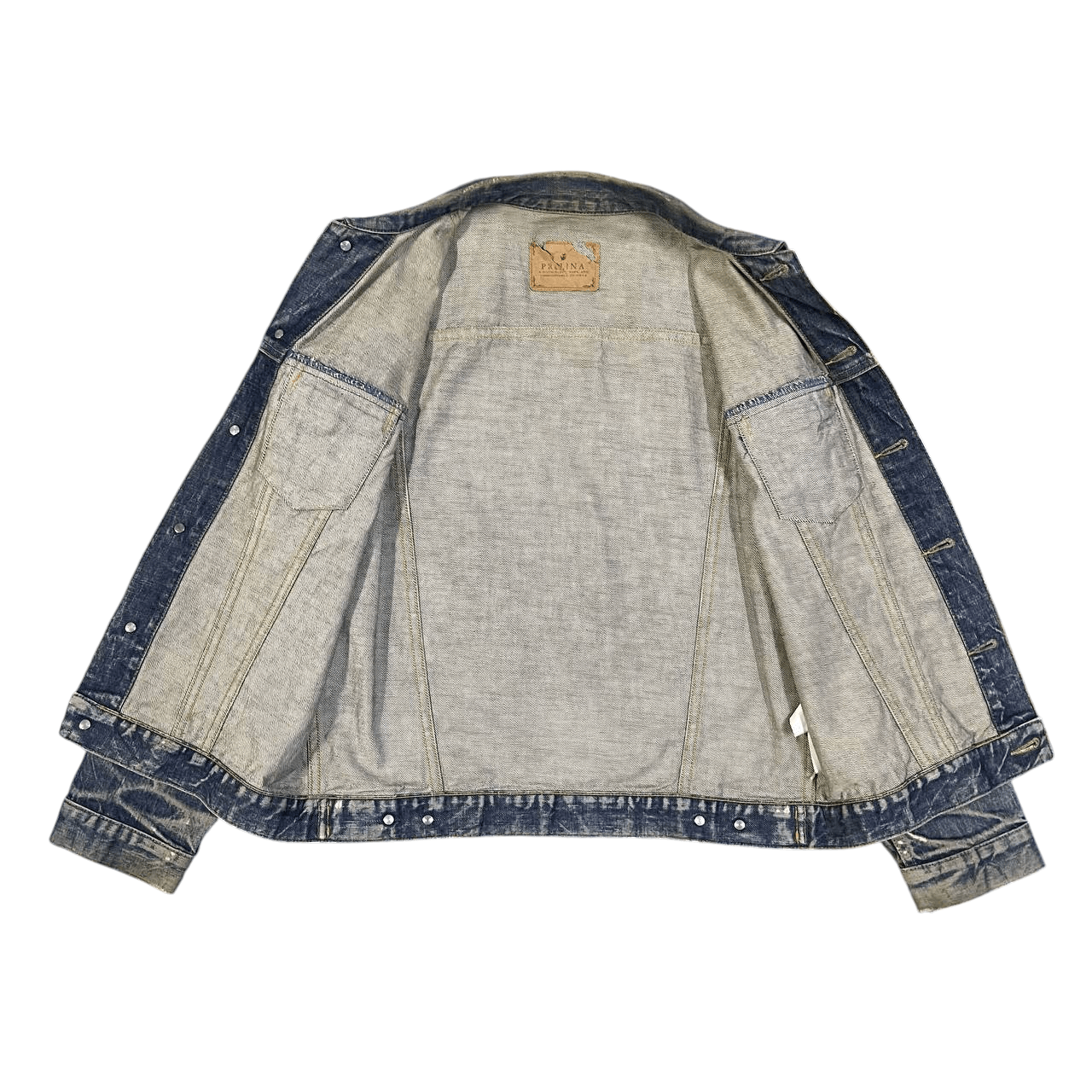Japanese Brand Vintage PreLina Distressed Denim Jacket Size US L / EU 52-54 / 3 - 7 Thumbnail