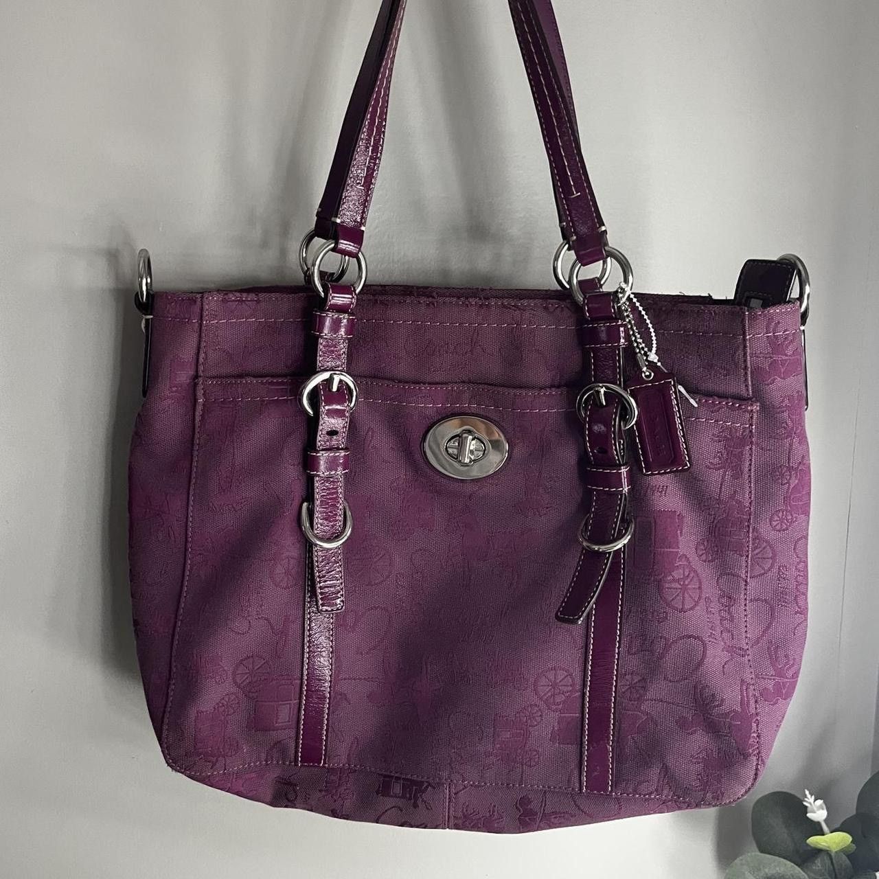 Coach Purple Coach Horse and Carriage Purse / Tote Bag. Size ONE SIZE - 1 Thumbnail