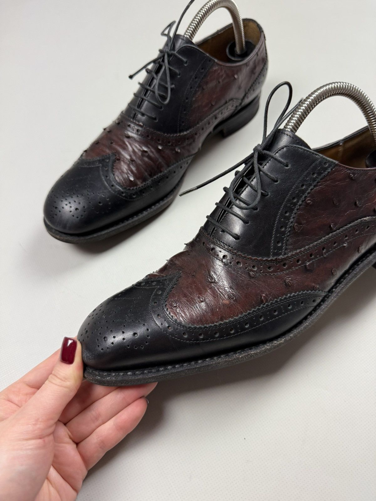 Salvatore Ferragamo Salvatore Ferragamo Ostrich Leather Oxford Dress Shoes Boots Size US 7.5 / EU 40-41 - 16 Thumbnail